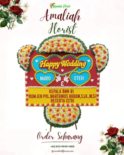 Karangan Papan Bunga Pernikahan di Patramanggala